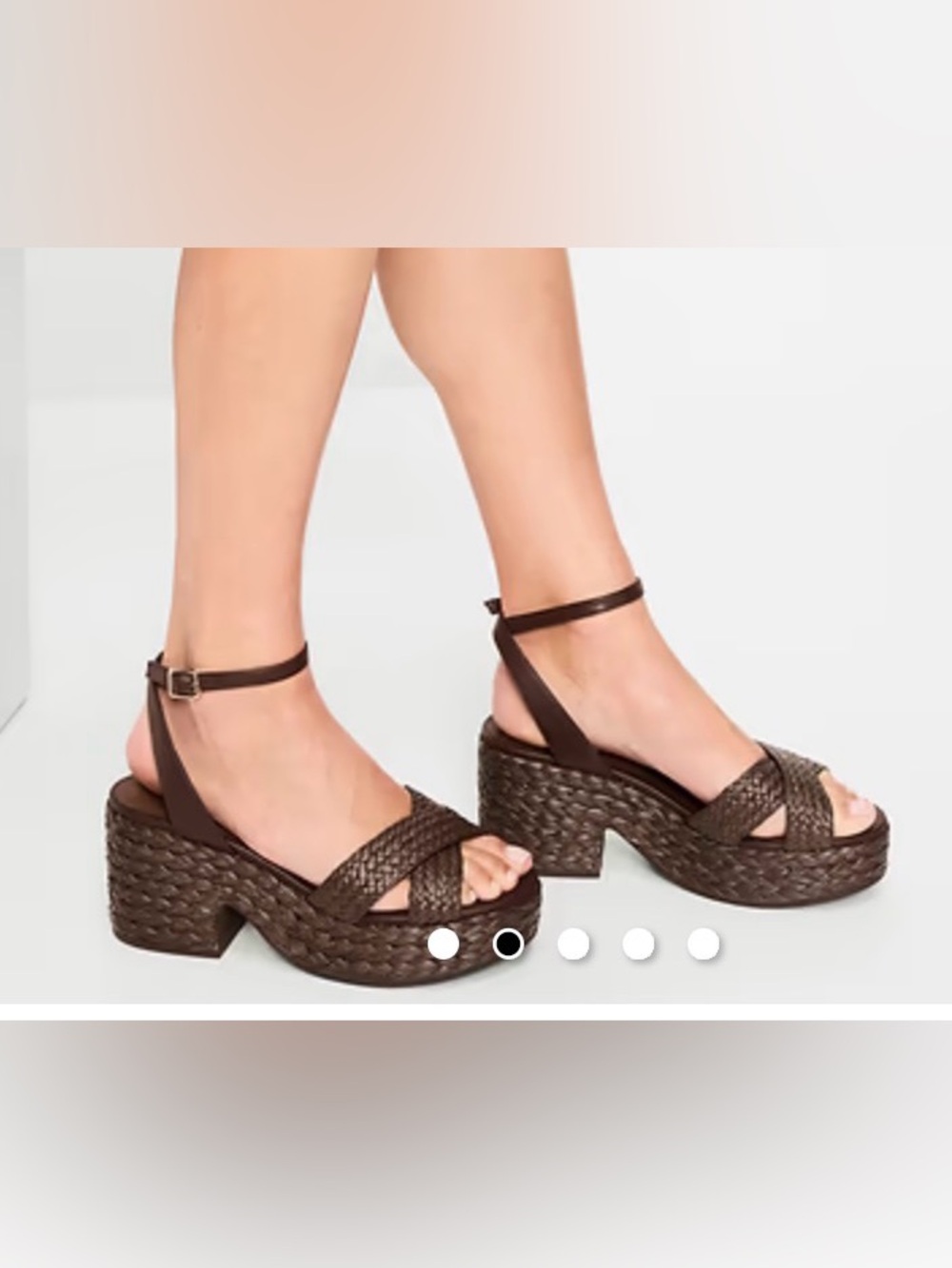Raffia Woven Platform Ankle-Strap Sandals - Brown - Old Navy